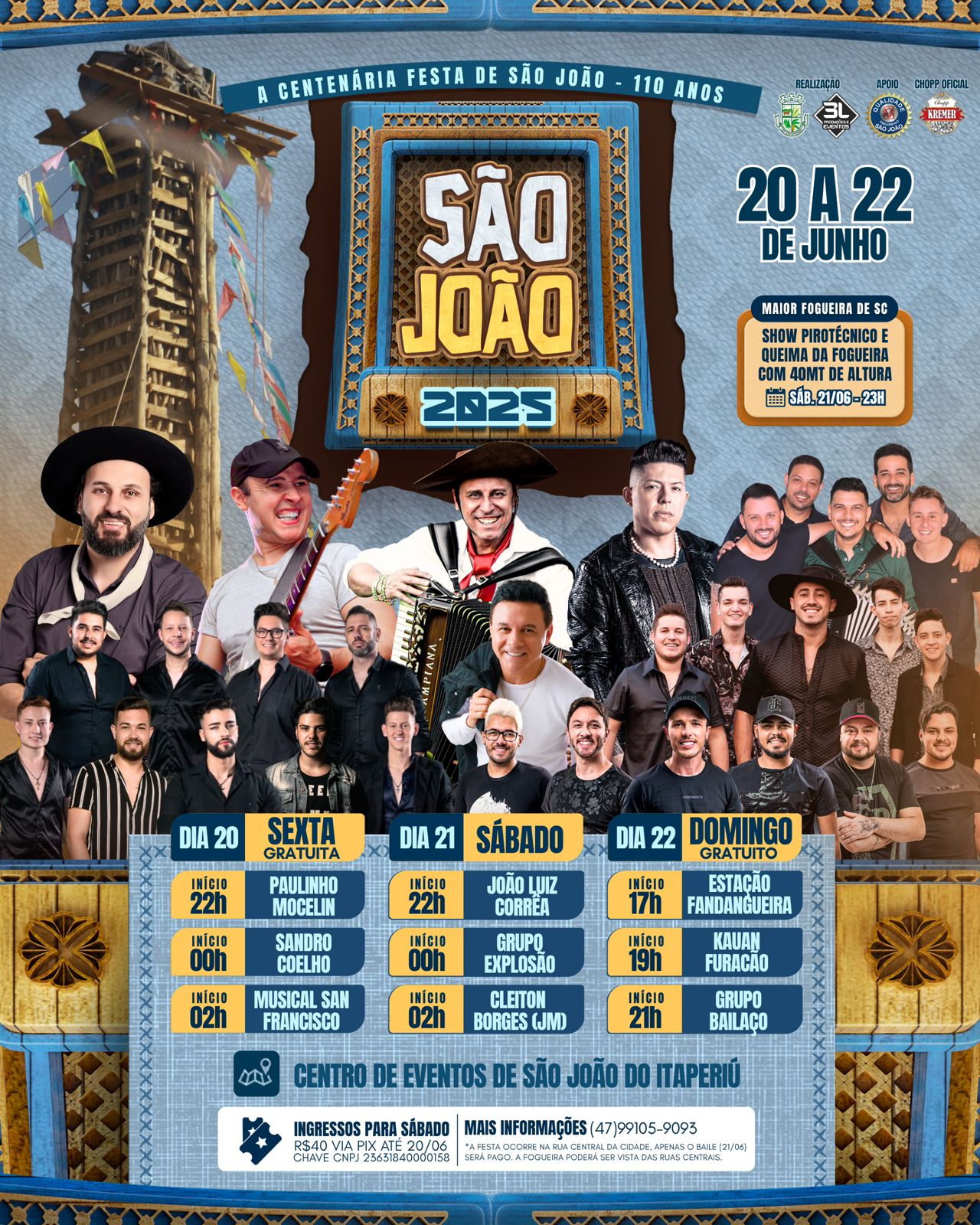Imagem JPG, Tudo pronto para a 110ª Festa de São João em São João do Itaperiú, que promete ser histórica