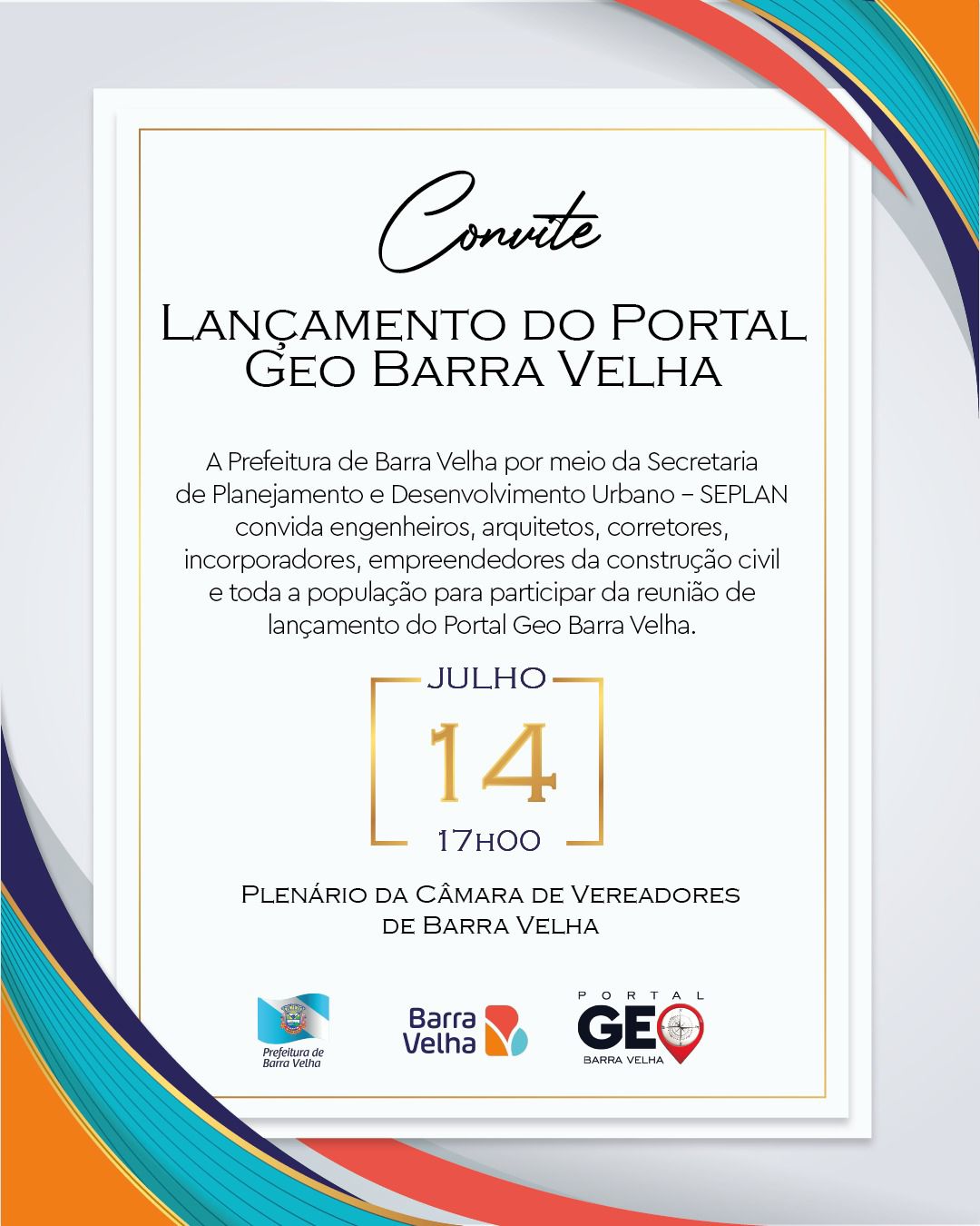 Imagem JPG, Convite – Lançamento do Portal Geo Barra Velha