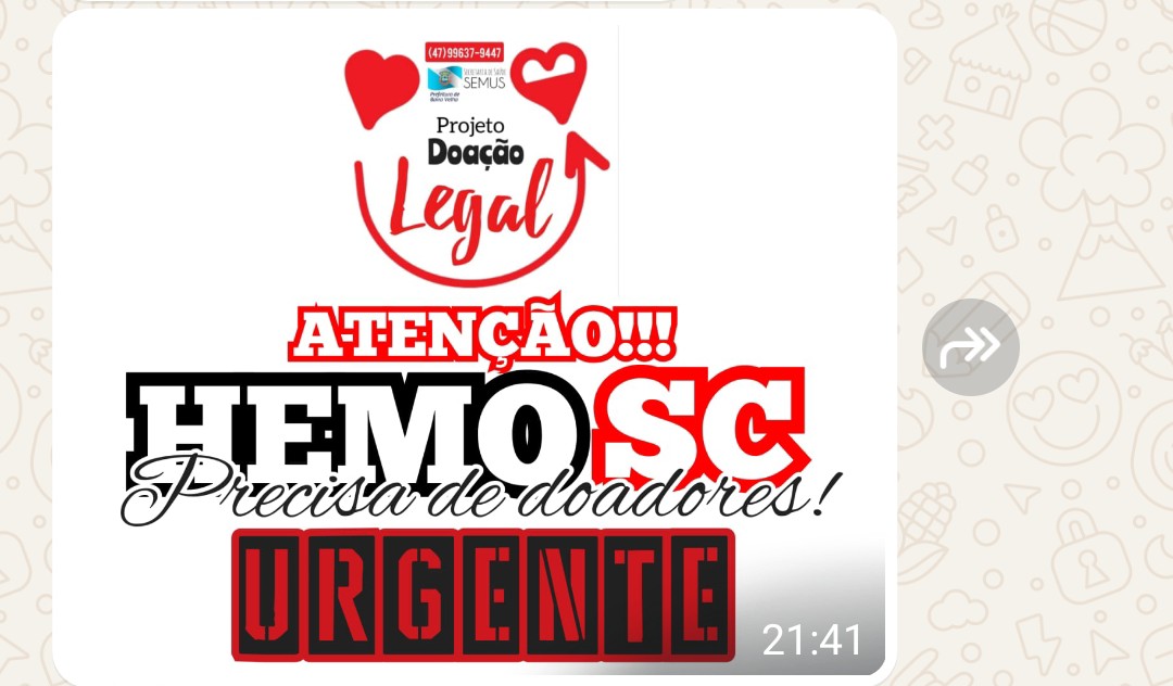 Imagem JPG, O HEMOSC está precisando de doações