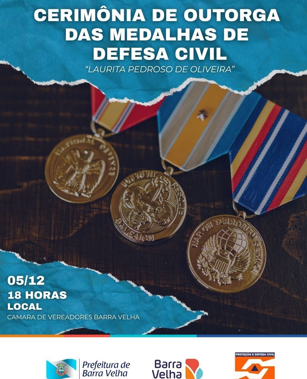 Imagem JPG, Barra Velha: Entrega da Medalha de Defesa Civil 