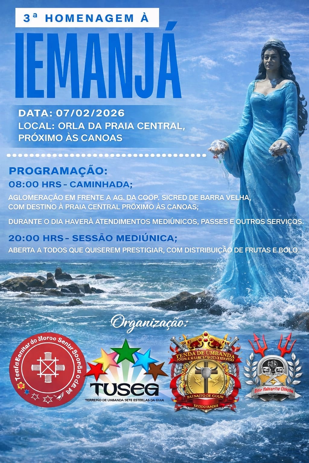 Barra Velha celebra o 3º ano da tradicional Festa de Iemanjá com grande programação